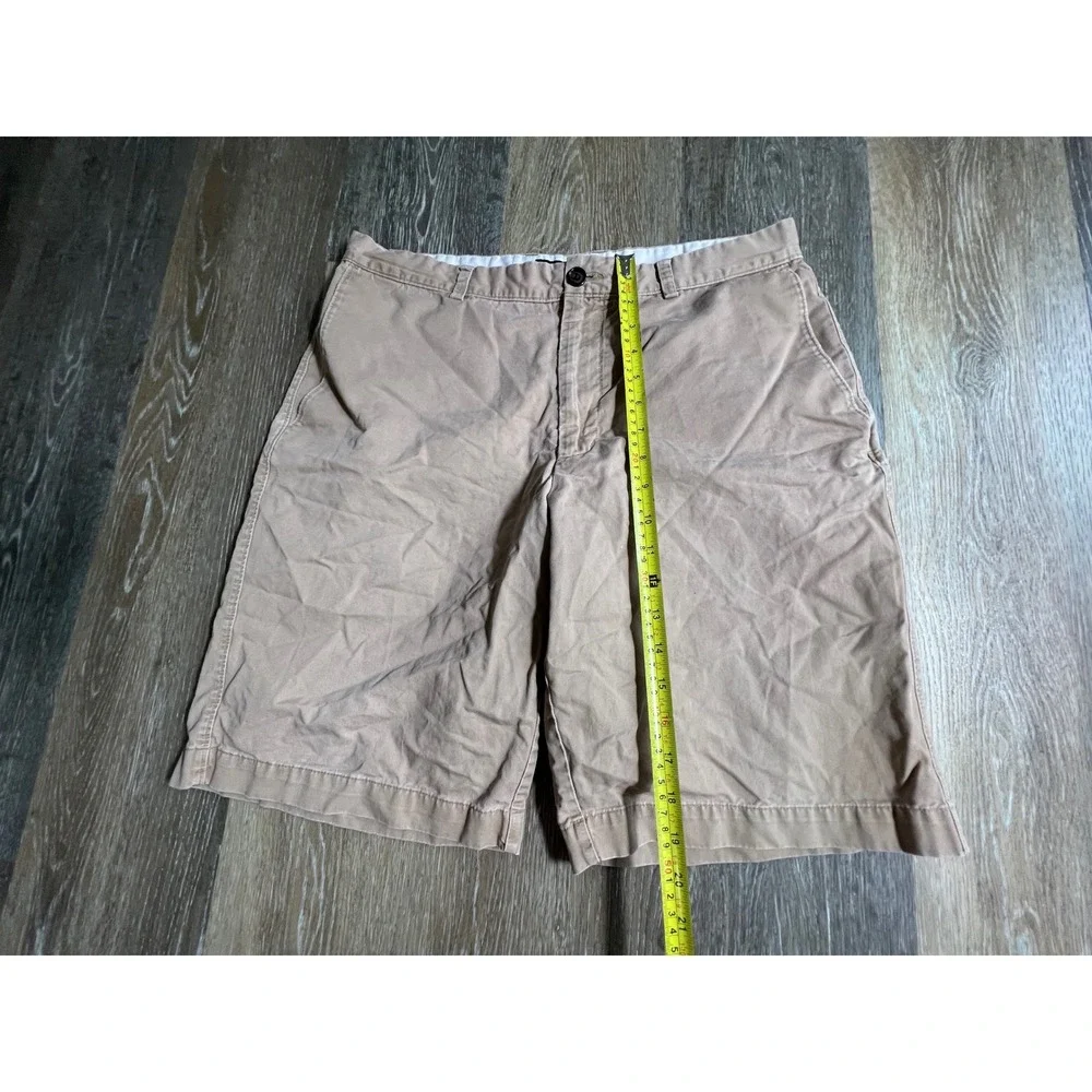 Banana Republic Chino‎ Shorts Mens 35 Tan Khaki Flat Front Cotton Twill Casual